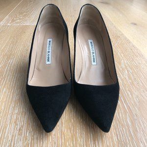 Manolo Blahnik Black Bb Suede 70mm Pumps
